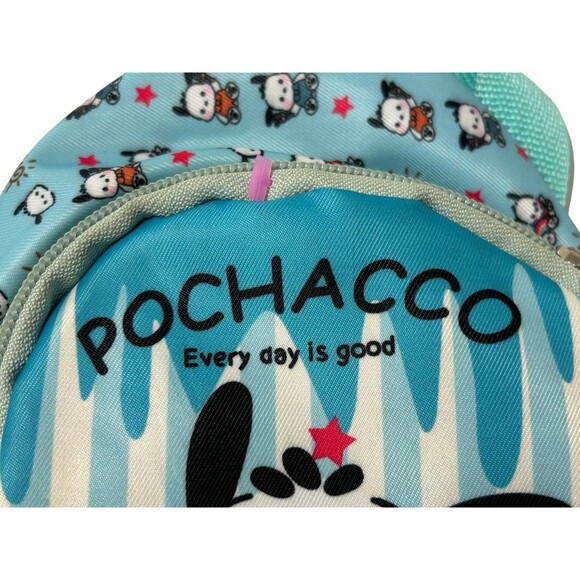 POCHACCO Mini Sling Blue Graphic Print Backpack “Every Day Is Good” - Picture 2 of 7